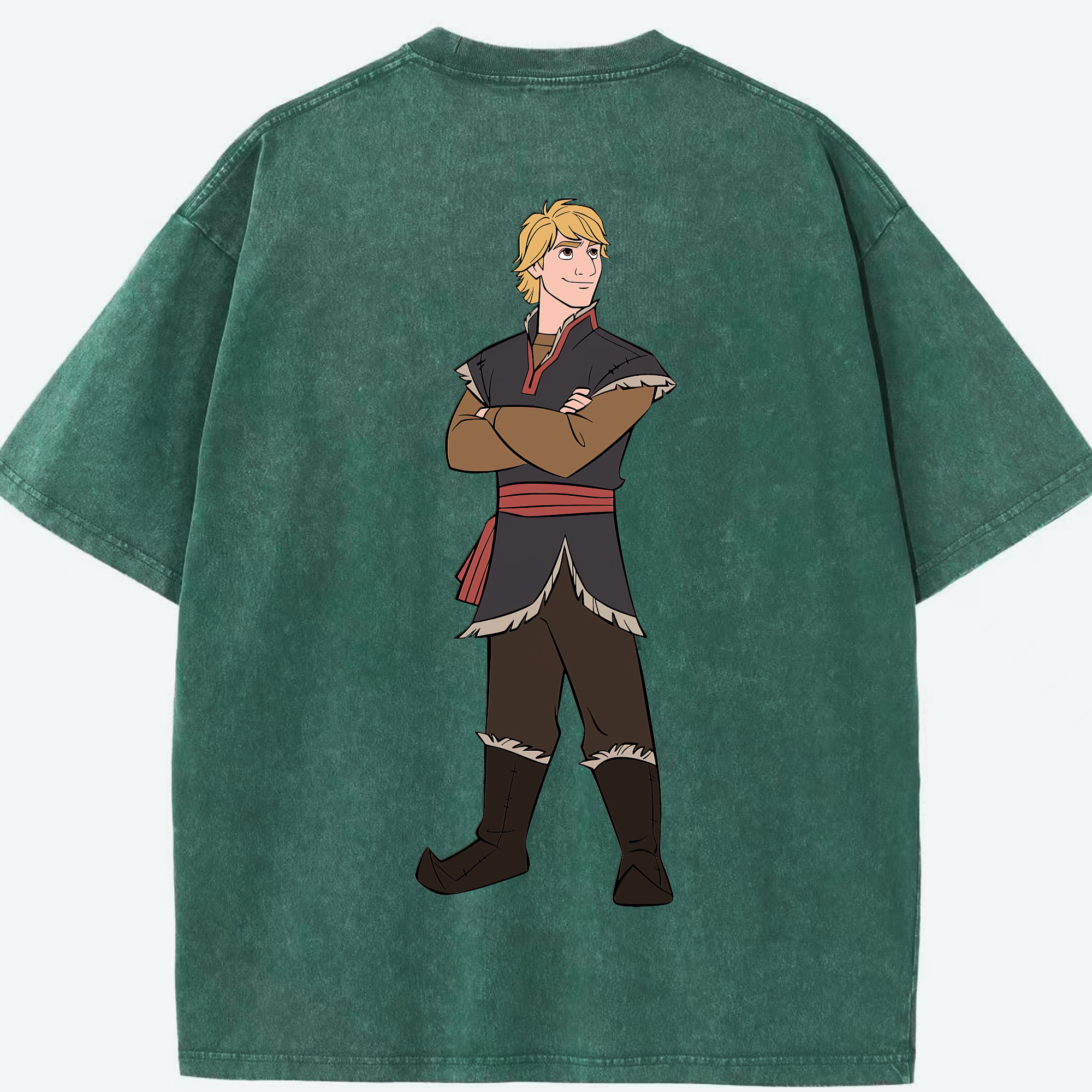 （画像用） アナと雪の女王 アンナ エルサ Frozen Anna Elsa 綿100% ヴィンテージ風 半袖Tシャツ（背面プリント）